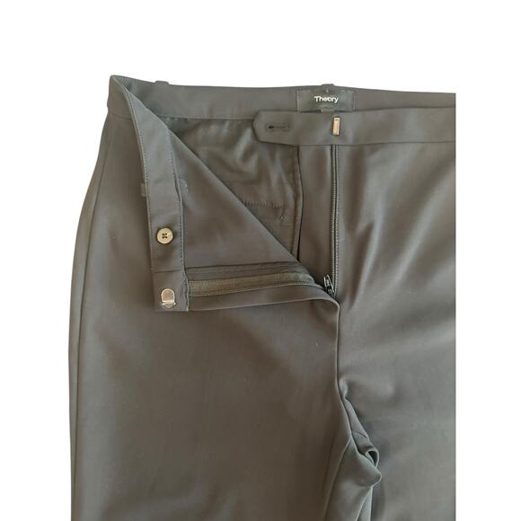 THEORY SCUBA STRAIGHT LEG BLACK TROUSER PANTS SIZE 4 - Picture 5 of 6